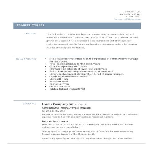 Jennifer Torres Resume | DOCX