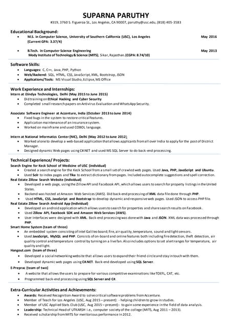 SUPARNA PARUTHY Resume USC May 2016 new