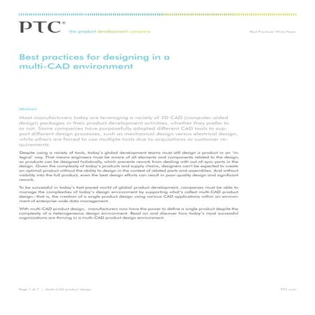 PLM White Paper - Multi-CAD Design