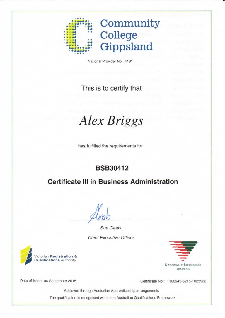 Business & Administration Cert III