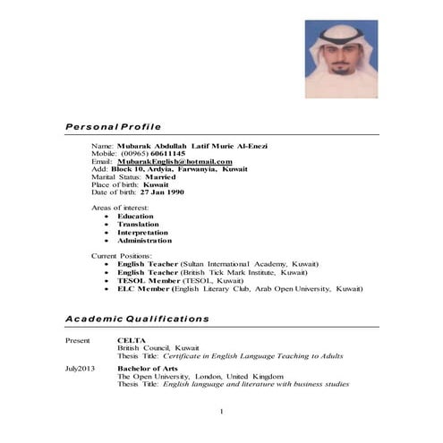 Mubarak Abdullah Murie CV doc.