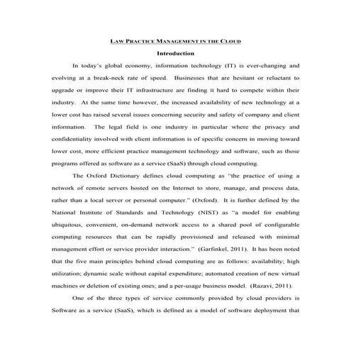 Law Practice Management in the Cloud