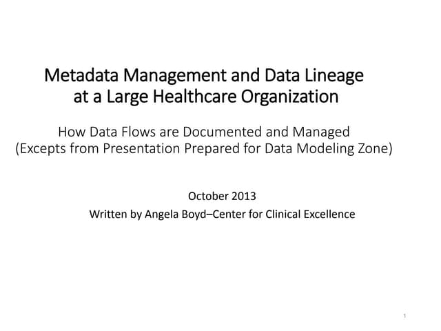 Data Modeling, Meta Data and Data Lineage Demo - Highlights from 2016 Data Mo...
