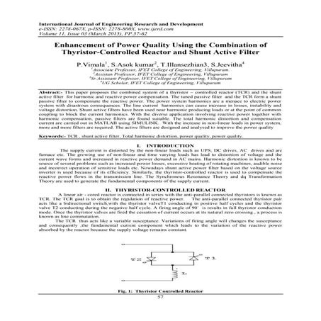 Enhancement of Power Quality Using the Combination of Thyristor-Controlled Re...