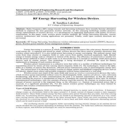 RF Energy Harvesting for Wireless Devices