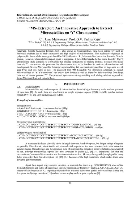 “MS-Extractor: An Innovative Approach to Extract Microsatellites on „Y‟ Chrom...