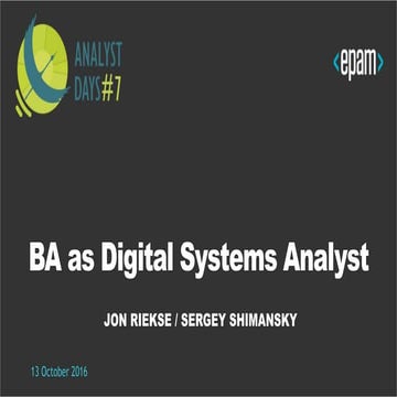 BA as Digital Systems Analyst