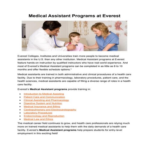 Medical Assistant Programs at Everest