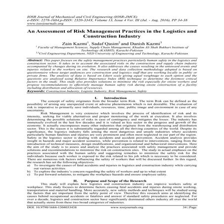 Safety Assessment in Construction Projects | PDF