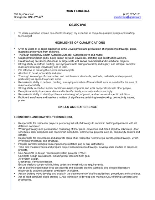 CV_ BIM Revit Mep Modeler & Draftsman | DOCX