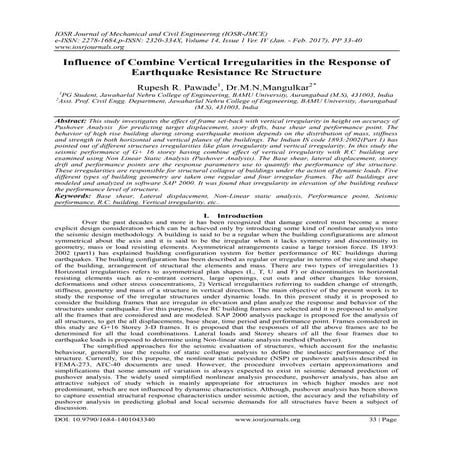 Influence of Combine Vertical Irregularities in the Response of Earthquake Re...