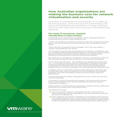Australia's early adopters of network virtualization_Report