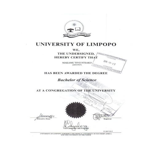 Degree Certificate | PDF