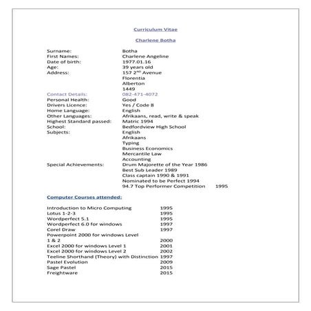 Robin Brown CV | DOCX