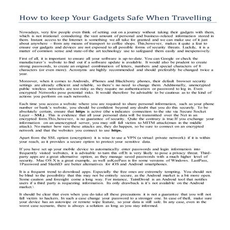 How to keep Your Gadgets Safe When Travelling