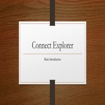 Connect ExplorerTraining