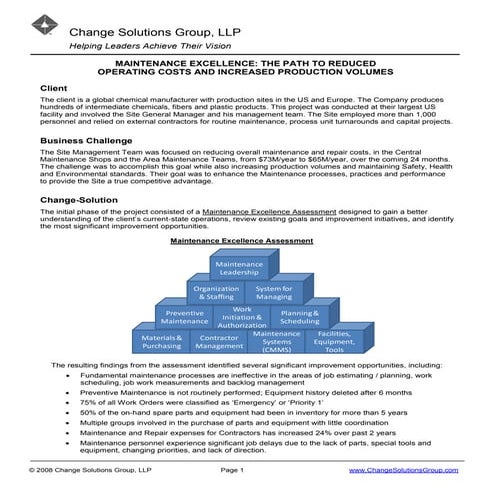 Maintenance Excellence