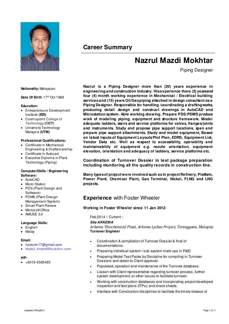 piping layout engineer resume wiring diagram cv piping engineer