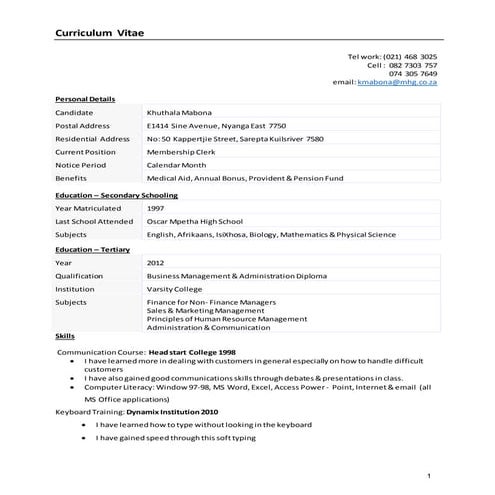 NCCS Resume 1 | DOCX