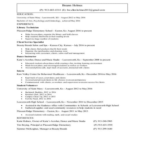 Resume 2016 | PDF