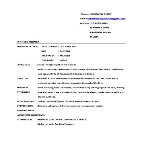 CV update | DOCX
