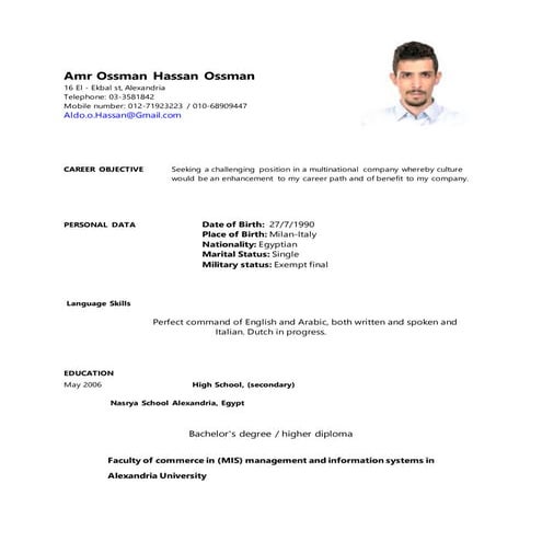 Amr cv | DOC