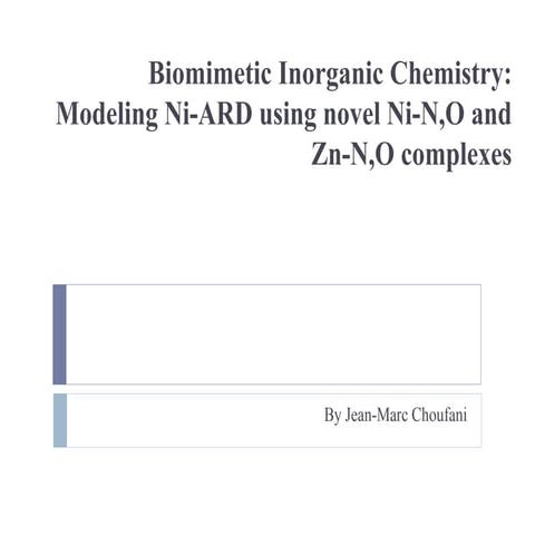 Biomimetic Inorganic Chemistry presentation