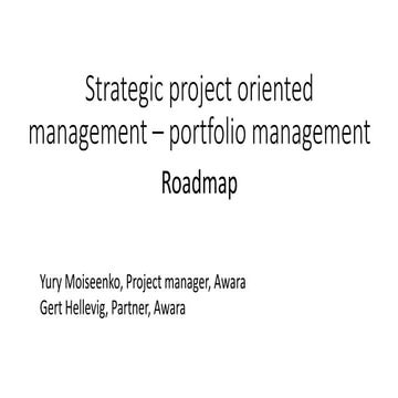 OPM3 Portfolio managment roll-out roadmap