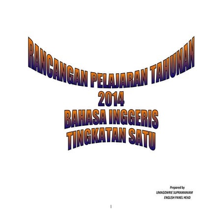 Form 1 English Language Scheme of Work with DSP 2014  