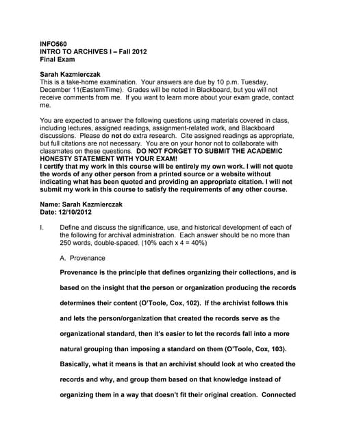 INFO 560 Final Exam