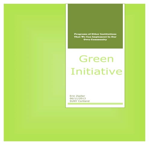 2013 Green Rep Sustainability Report