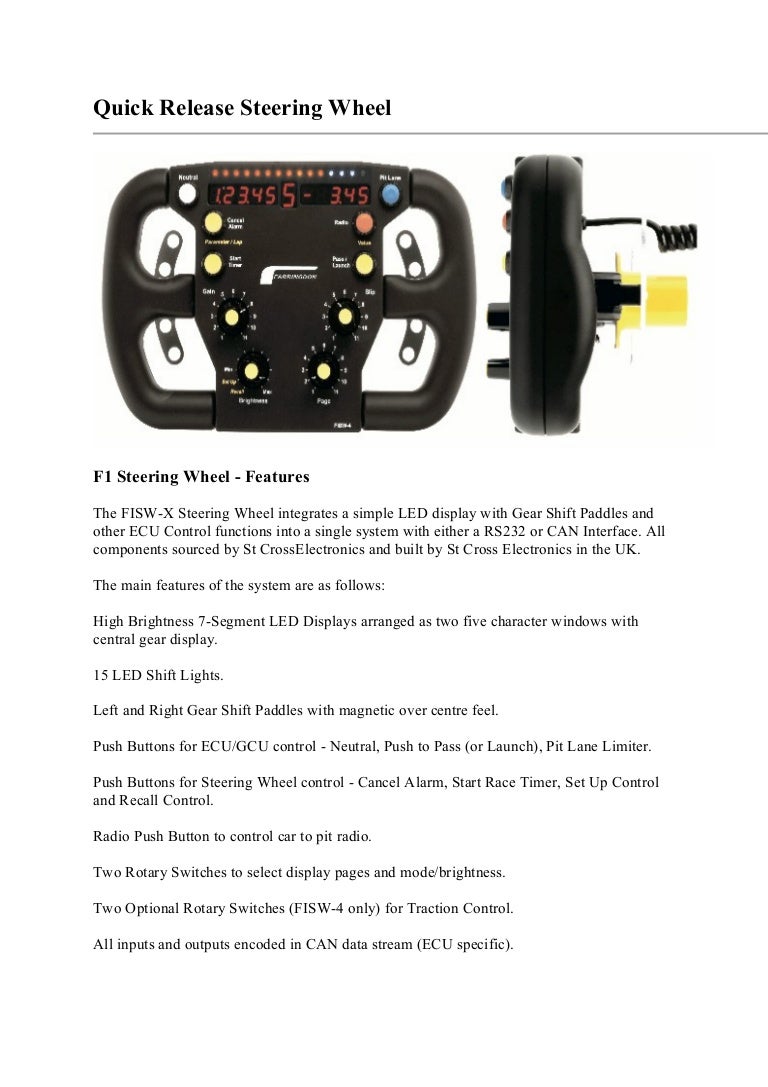 F1 steering wheel manufacturer