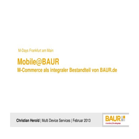 M-Commerce als intergraler Bestandteil von BAUR.de