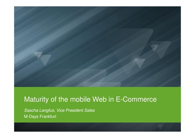 Maturity of the mobile Web in E-Commerce