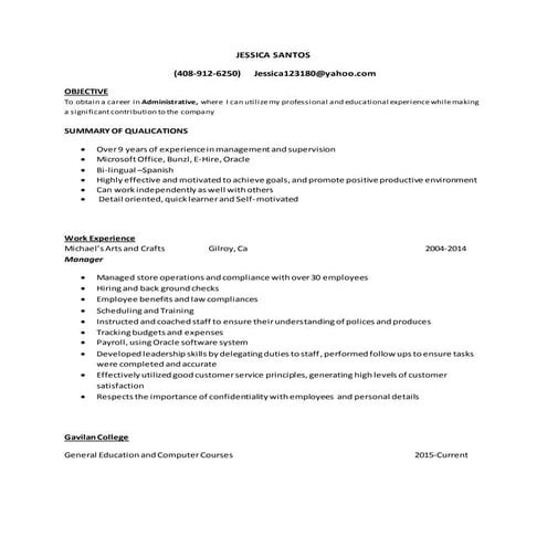 Jessica Santos- Resume