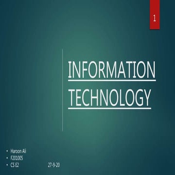 INFORMATION TECHNOLOGY | PPTX