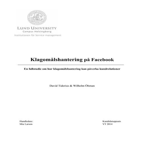 Service Recovery on Facebook