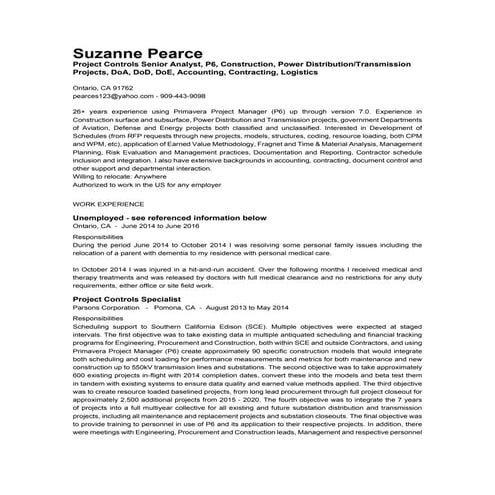 Resume - Suzanne Pearce