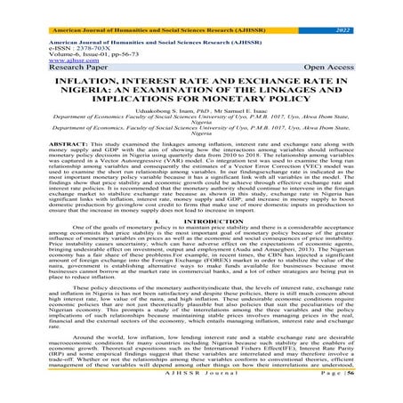 11.monetary policy, exchange rate and inflation rate in nigeria | PDF