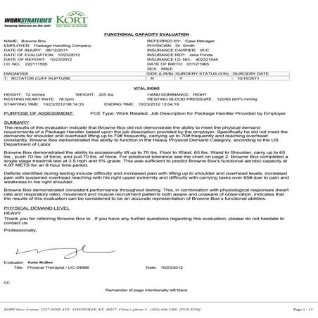 Brown Box Employer FCE Sample