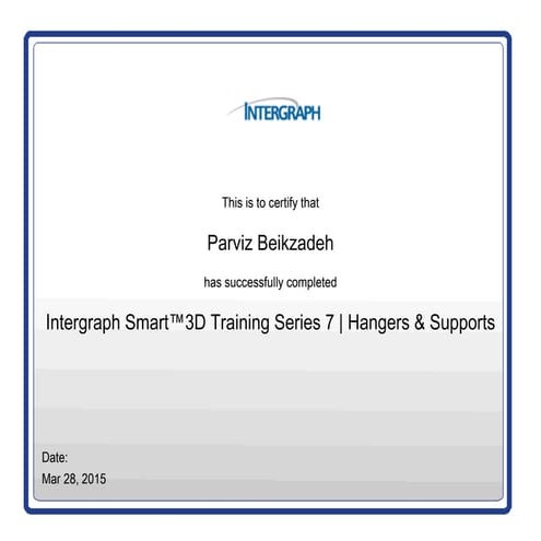 Intergraph Smart 3D Hanger & supports | PDF