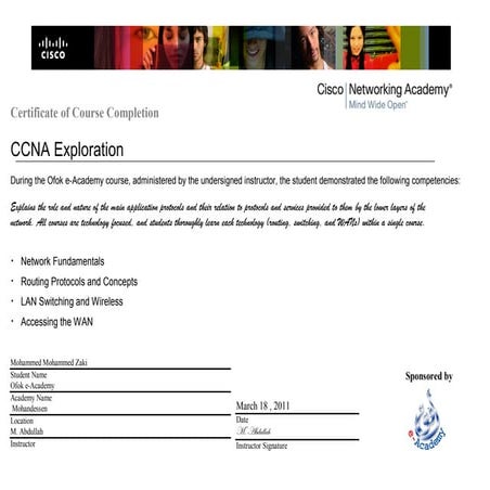 Mohammed Mohammed Zaki CCNA Certificate