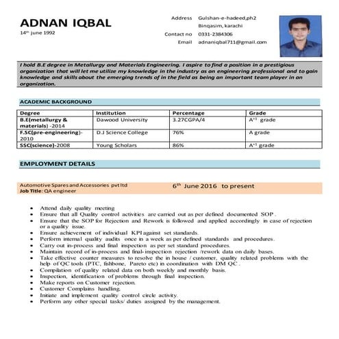 Engr.adnan iqbal resume