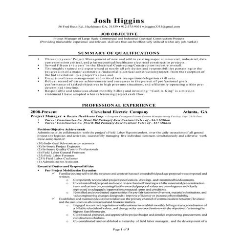 Josh Higgins Resume | PDF