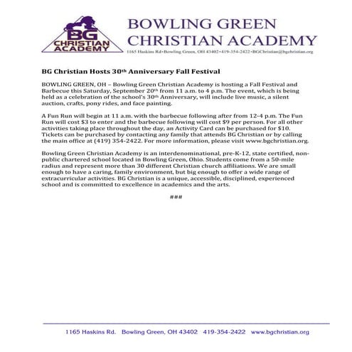 BGCA - Fact Sheet | PDF