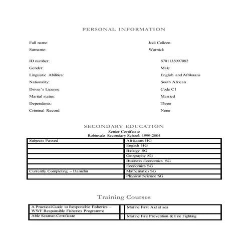 Jody Warnick CV 2014 new