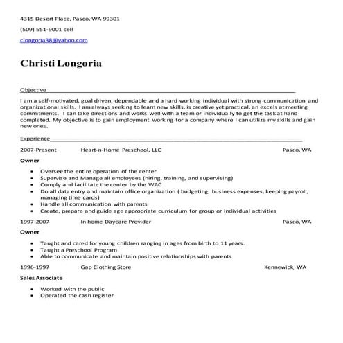 Christi Longoria RESUME