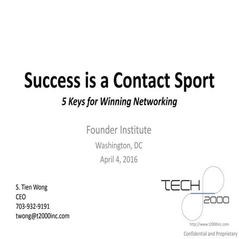 Founder Institute 4-2016 Success is a Contact Sport