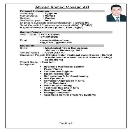 Mechanical Engineer CV