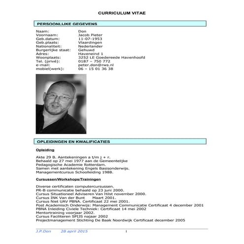 Cv Mark Vaal Q1 2010 | DOC